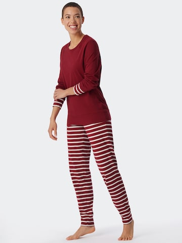 SCHIESSER Pyjama ' Essential Stripes ' in Rot