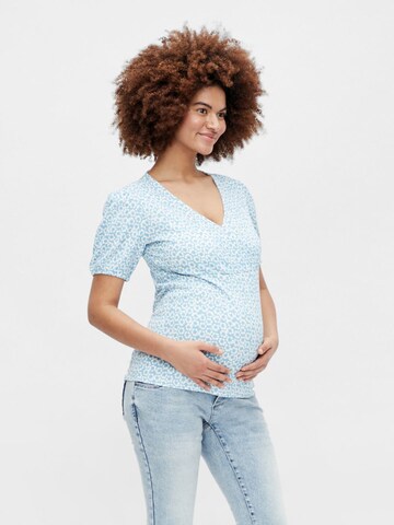 MAMALICIOUS Shirt 'Flora' in Blauw: voorkant