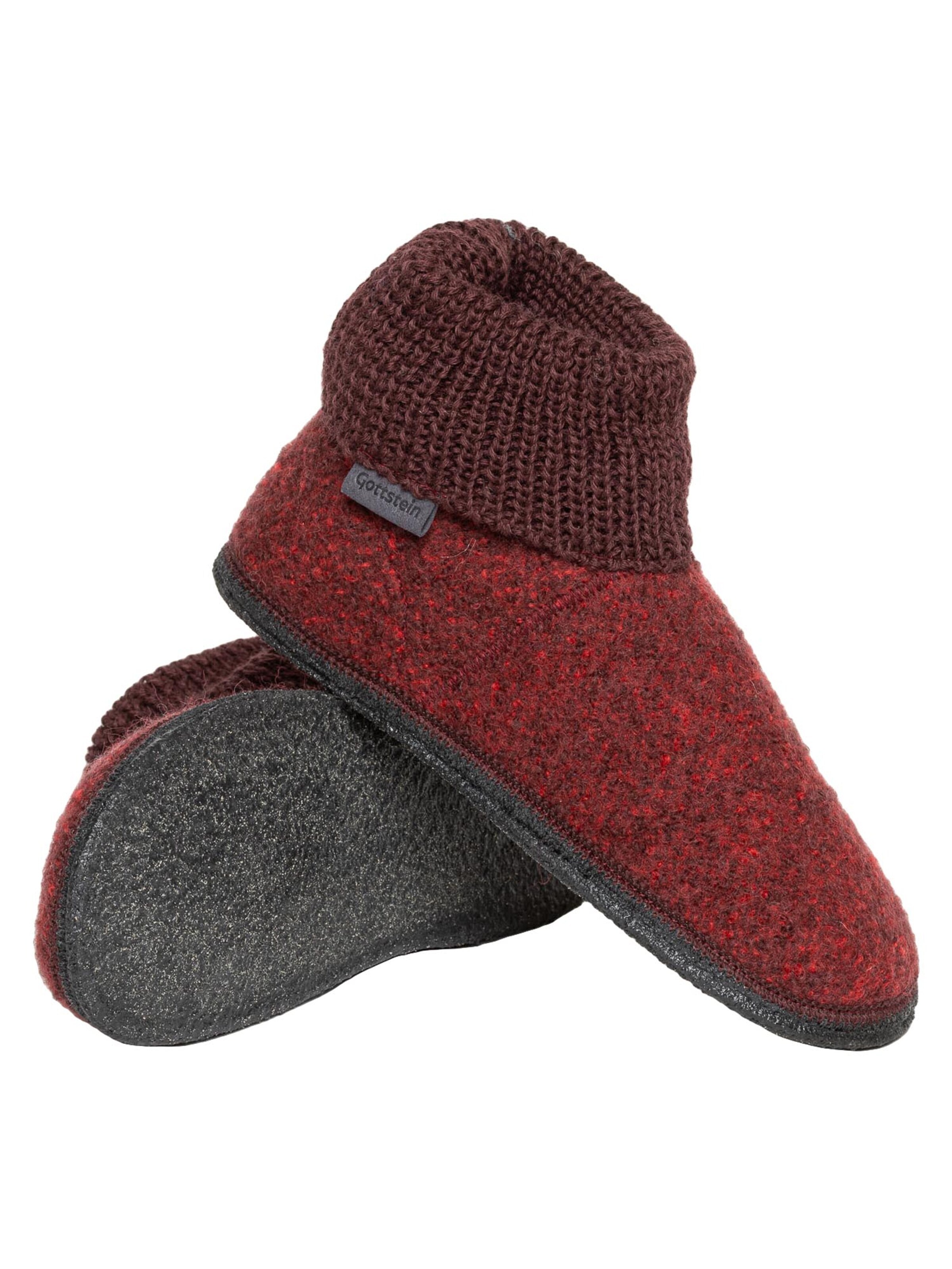 Gottstein Slippers 'Wool Venture High' in Red