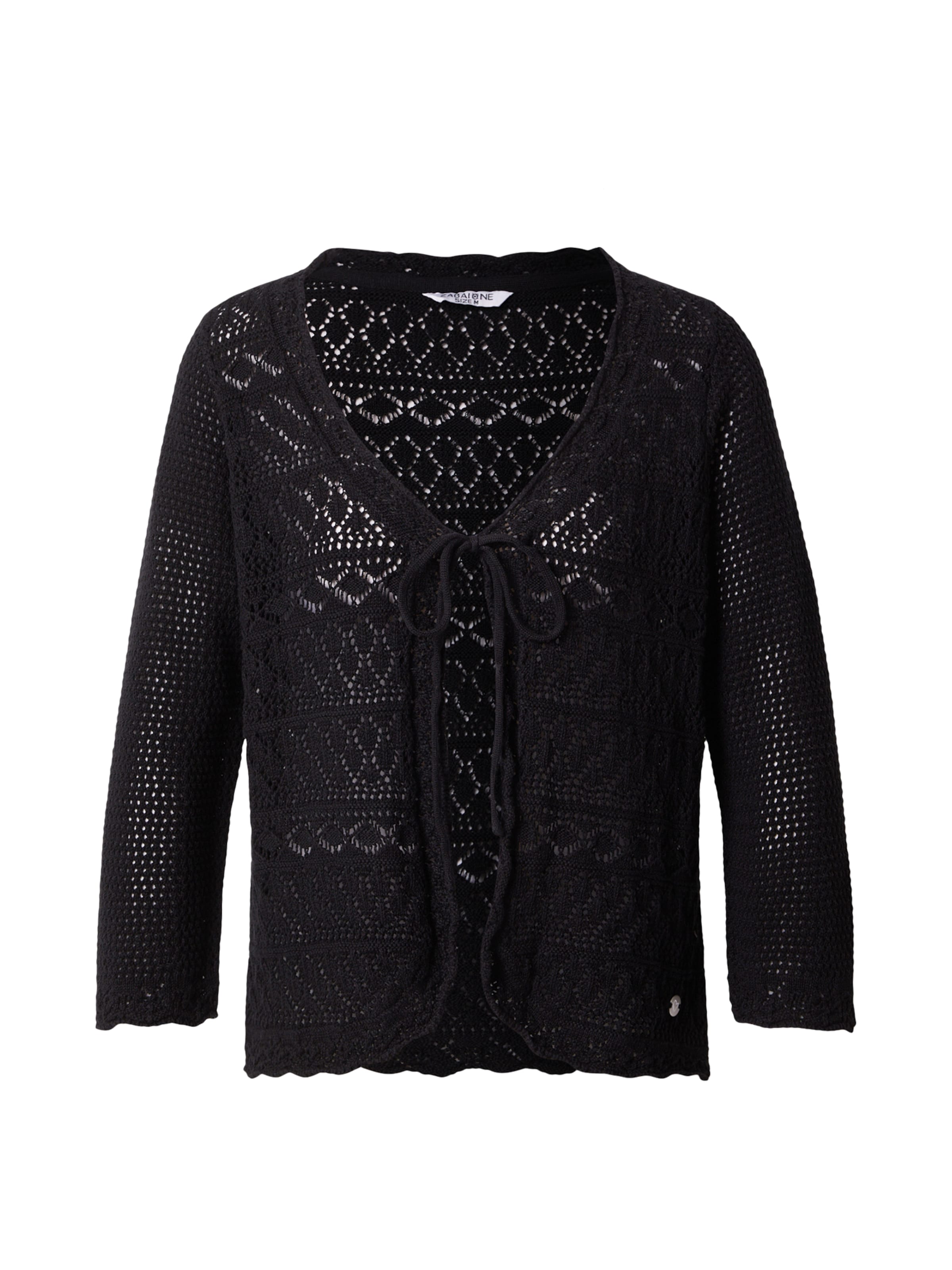 ZABAIONE Gebreid vest 'Al44ba' in de kleur Zwart, Productweergave