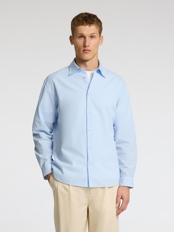 SELECTED HOMME Regular fit Overhemd 'Seersucker' in Blauw: voorkant