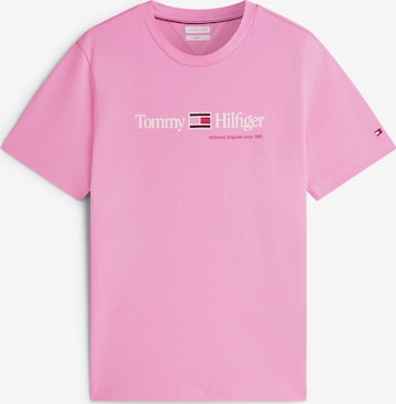 TOMMY HILFIGER Тениска 'BRAND LOVE' в розово: отпред