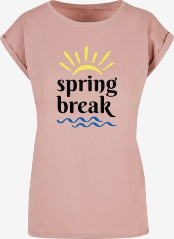 Merchcode T-Shirt 'Spring Break' in Pink: predná strana