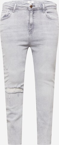 River Island Plus - Skinny Vaquero en gris: frente