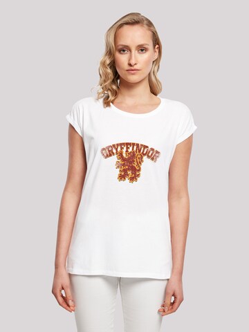 F4NT4STIC Shirt 'Harry Potter Gryffindor Sport Emblem' in Wit: voorkant