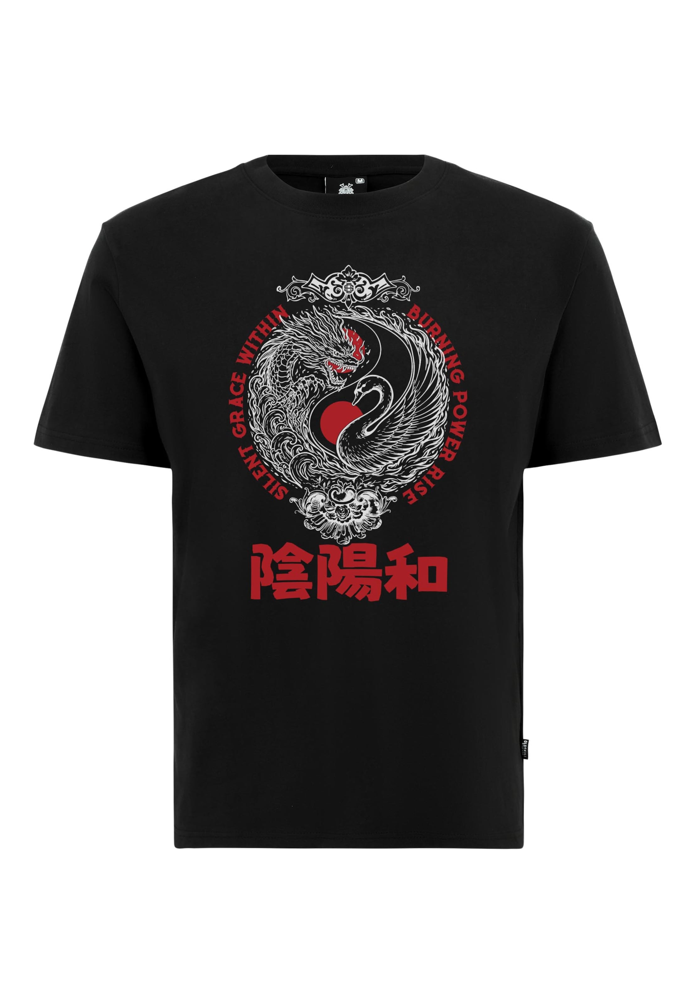 Oldskull Shirt 'Asian Yin Yang Unity Graphic' in Black: front