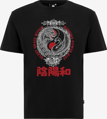 Oldskull Shirt 'Asian Yin Yang Unity Graphic' in Black: front
