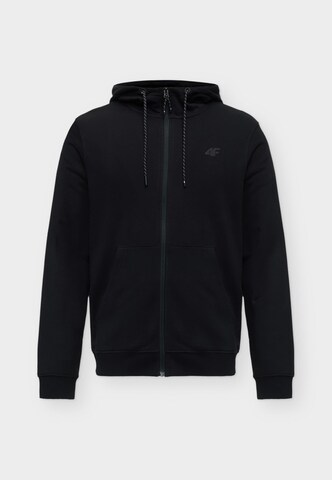 4F - Sudadera con cremallera deportiva en negro: frente