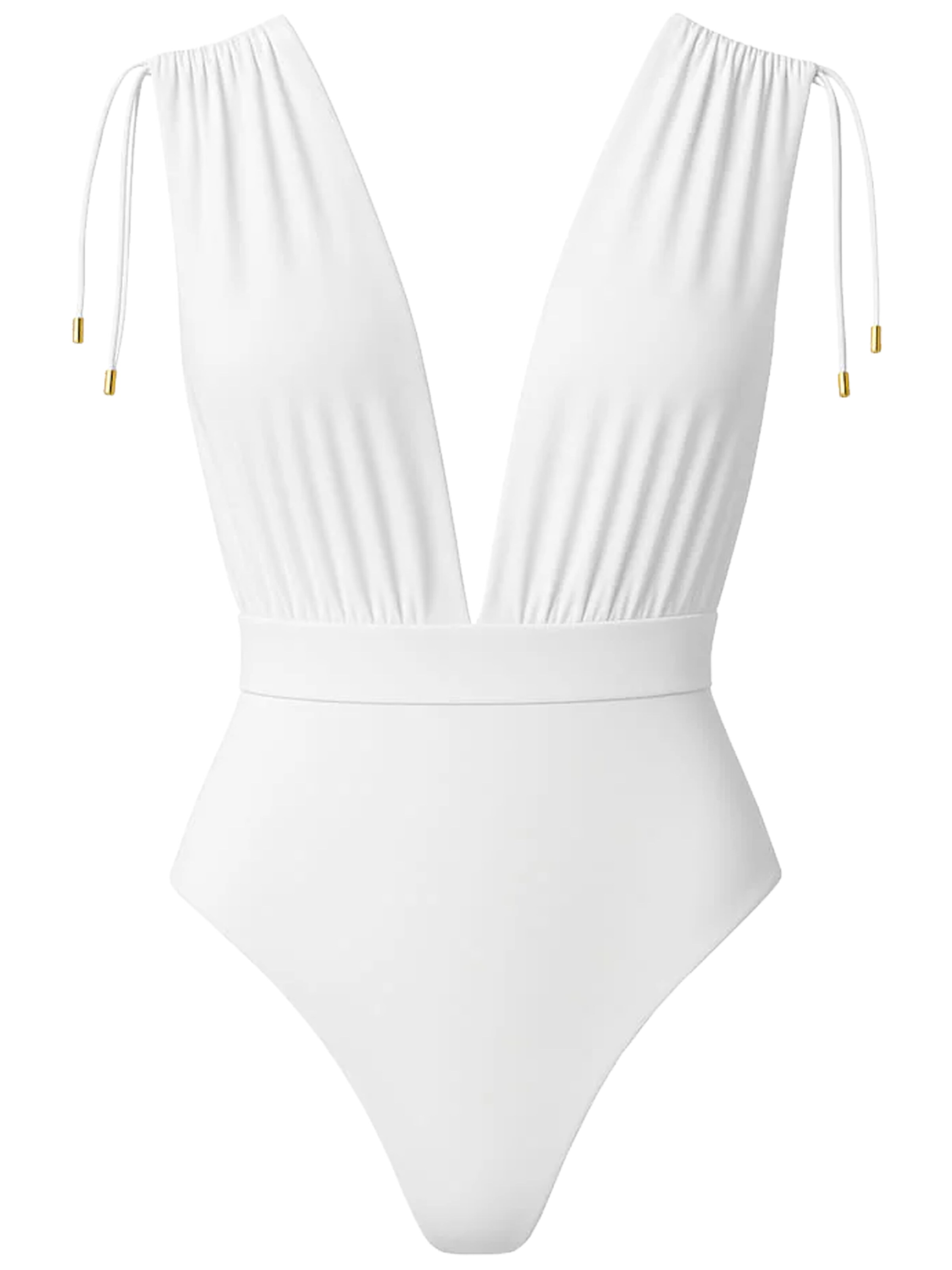 SEA ME SWIM High neck Swimsuit 'CAYMAN' in White: front