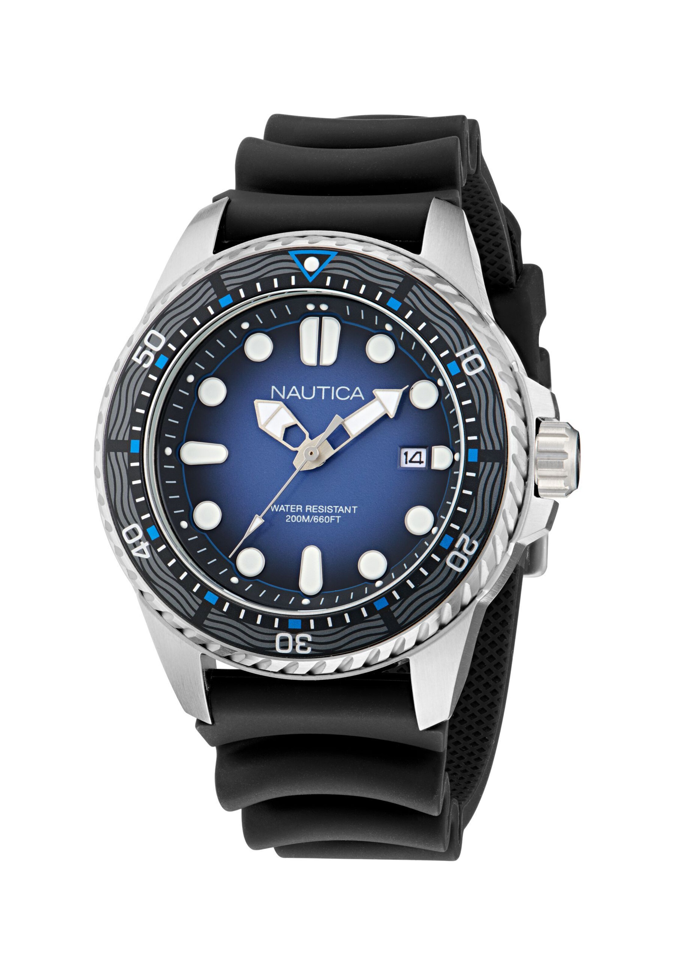 NAUTICA Analogt ur 'NCT SEA DIVE' i sort: forside