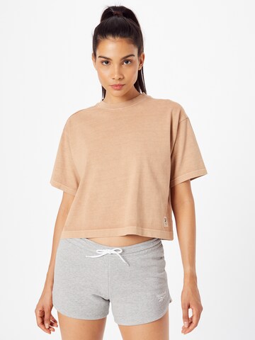 T-shirt Reebok en marron : devant