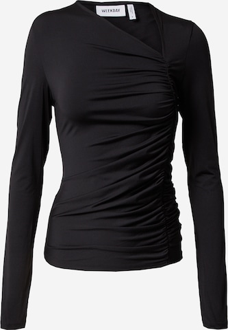 WEEKDAY Shirt 'Isia' in Black: front