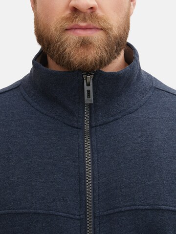 TOM TAILOR Men + Zip-Up Hoodie in Blue