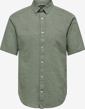 Only & Sons - Regular Fit Camisa 'Caiden' em verde: frente