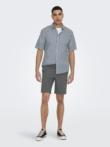 Only & Sons Regular fit Button Up Shirt in Blue