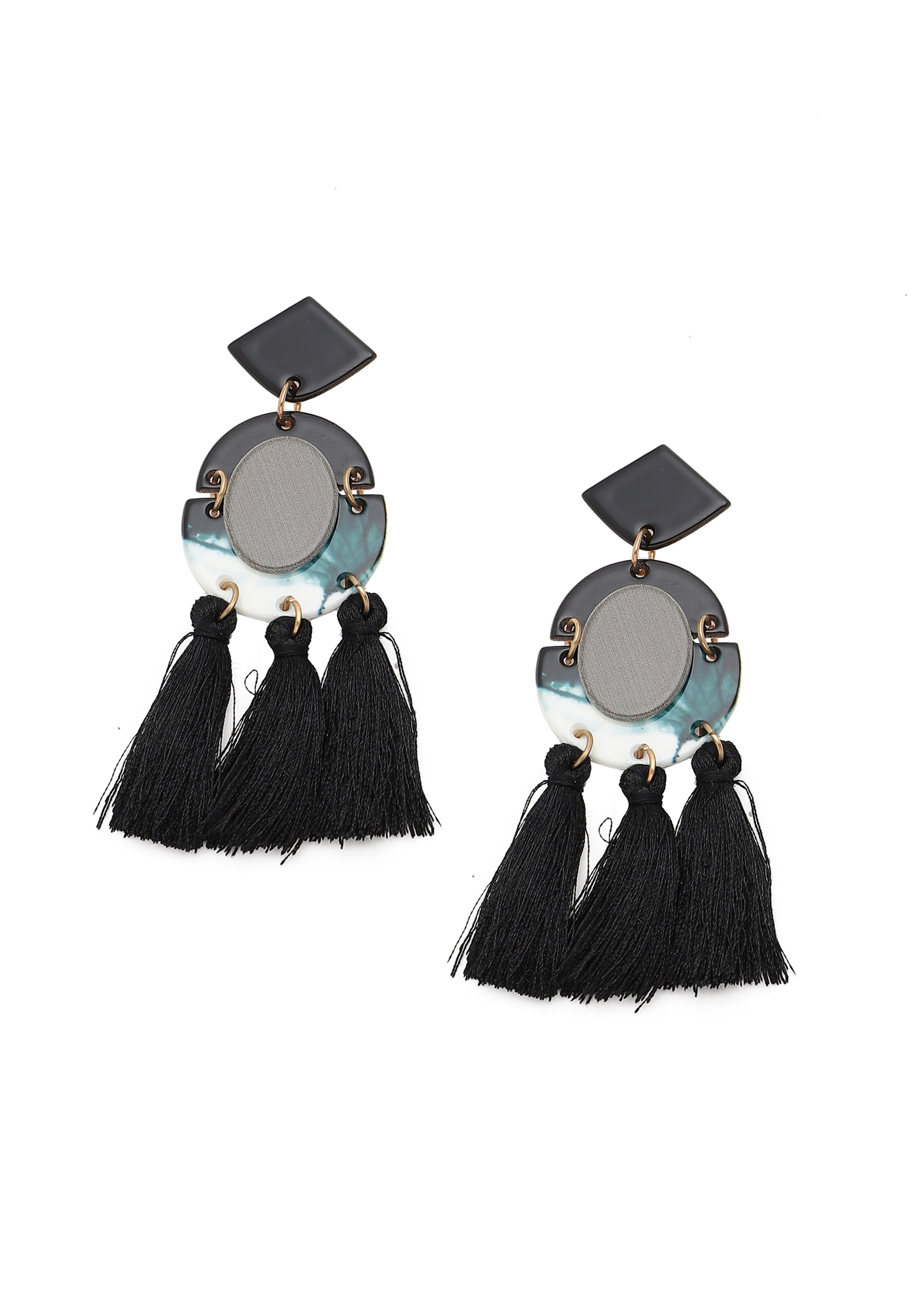 SOHI Oorbellen 'Eirene' in Zwart: voorkant