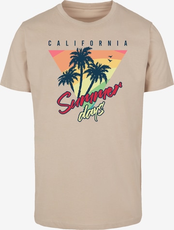 T-Shirt 'California Palmen Retro' F4NT4STIC en beige : devant