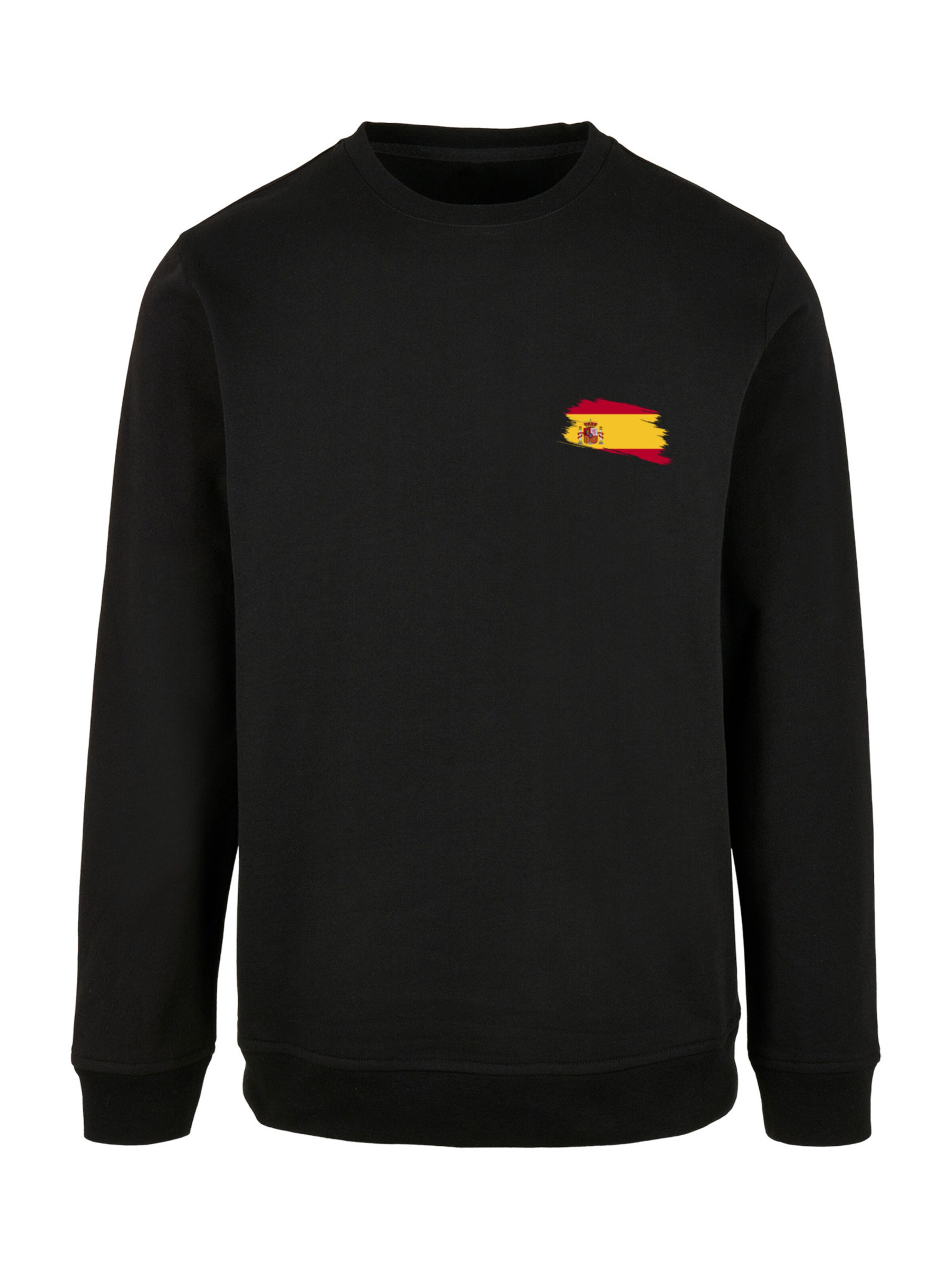 F4NT4STIC Sweatshirt 'Spain Spanien Flagge' in Zwart: voorkant