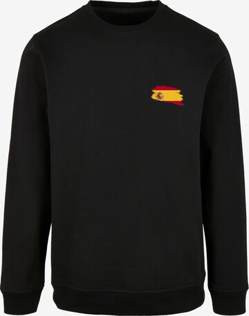 F4NT4STIC Sweatshirt 'Spain Spanien Flagge' in Zwart: voorkant