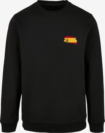 F4NT4STIC Sweatshirt 'Spain Spanien Flagge' in Schwarz: predná strana