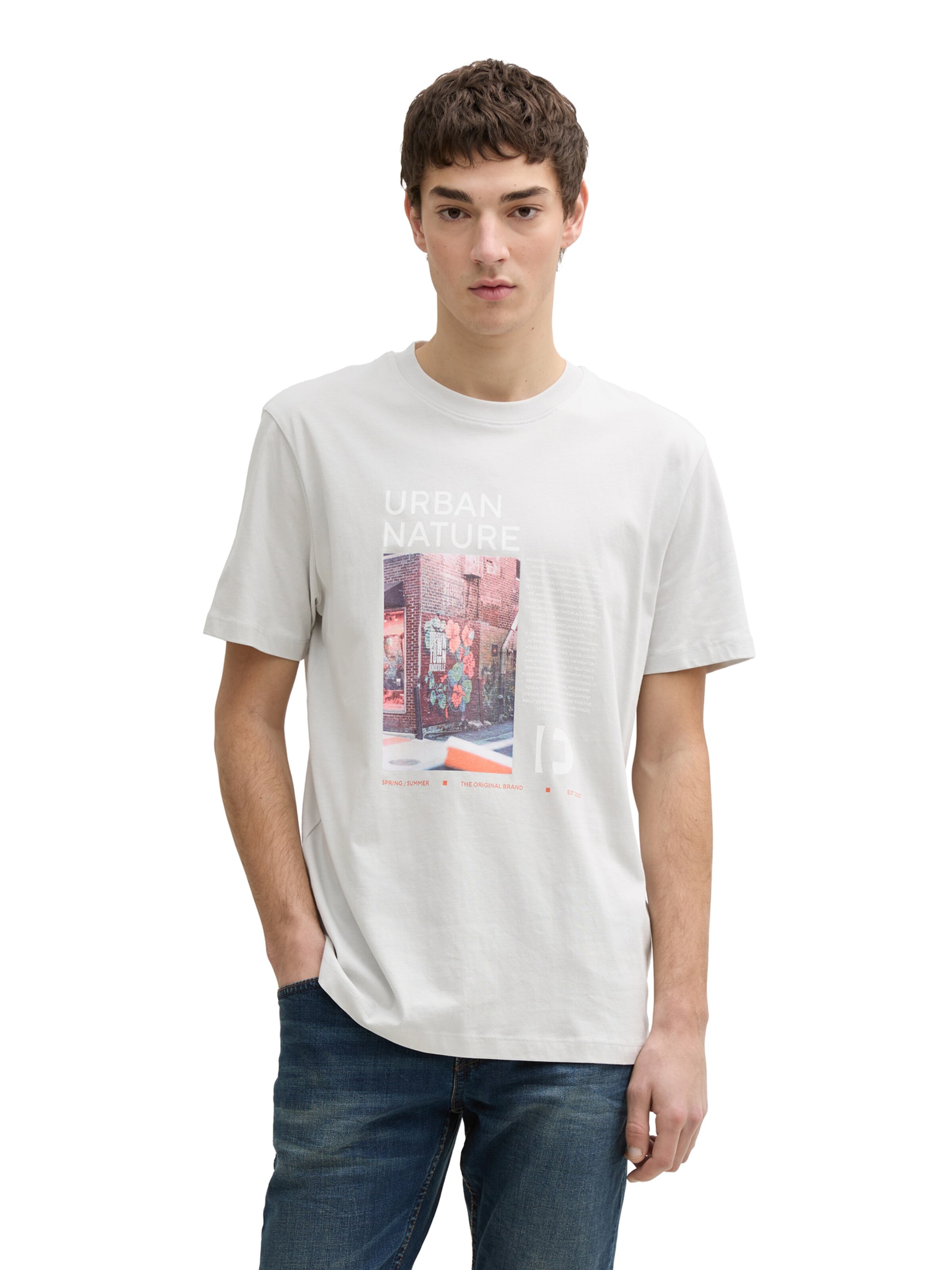 TOM TAILOR DENIM Koszulka w kolorze szary: przód