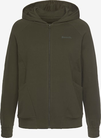 BENCH Zip-Up Hoodie in Green: front