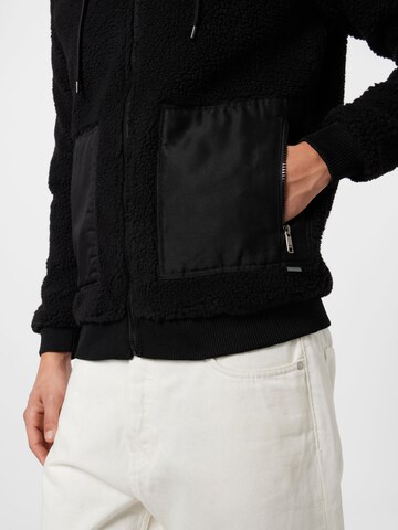 !Solid Fleece Jacket 'Vig' in Black