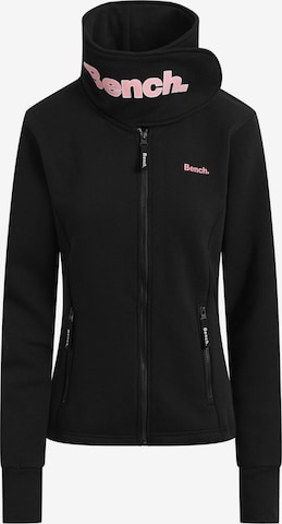 BENCH Athletic Zip-Up Hoodie 'Haylo' in Black: front