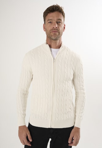 Felix Hardy Gebreid vest in Wit: voorkant