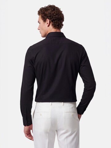 Vercate Slim fit Poslovna srajca 'No. 19' | črna barva
