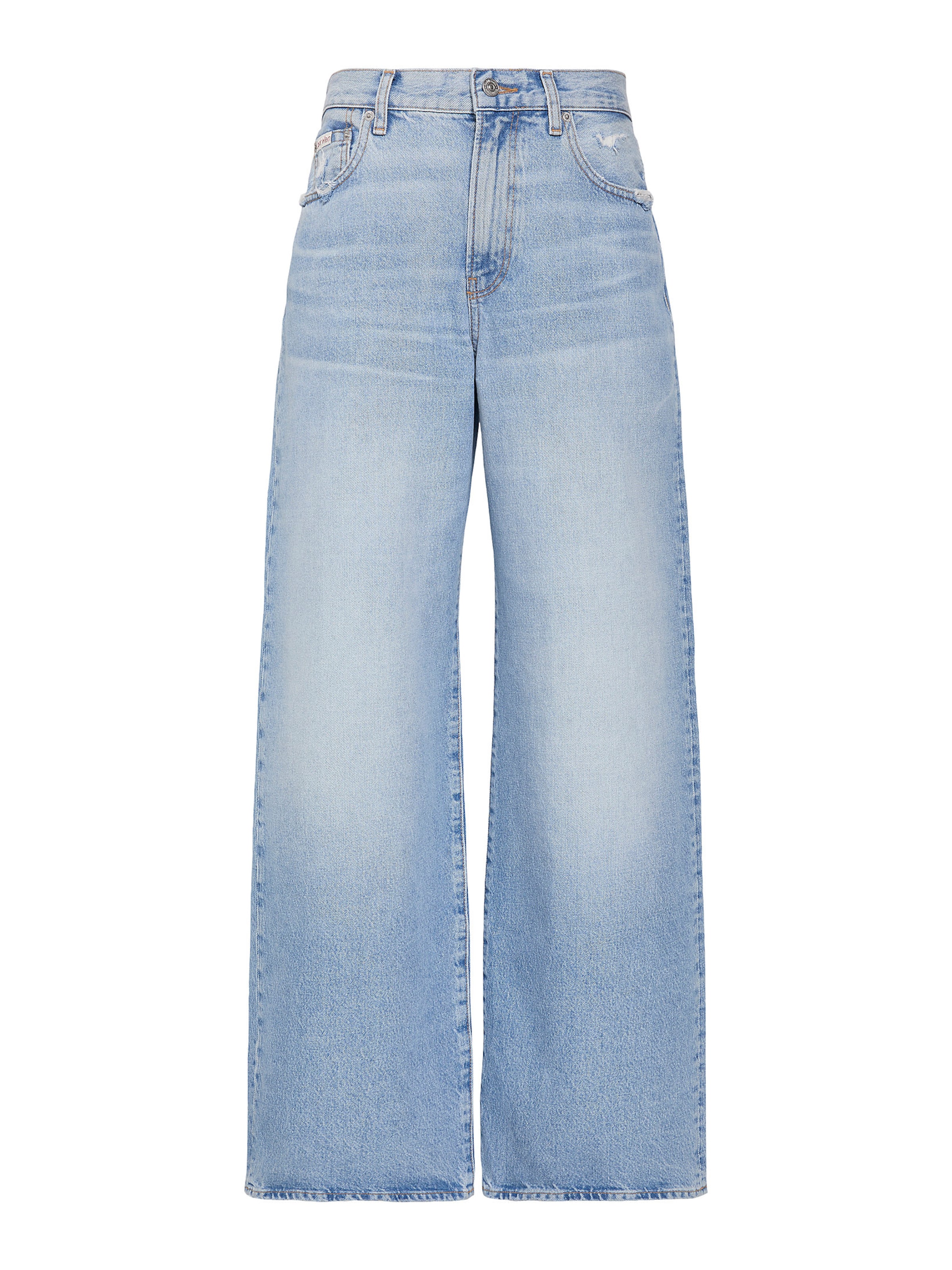 Calvin Klein Jeans Wide leg Jeans in Blauw: voorkant