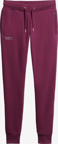 Effilé Pantalon 'Essential' Superdry en rose : devant