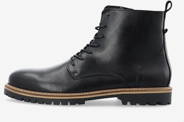 Bianco Lace-Up Boots in Black: front