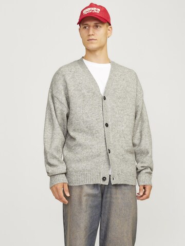 JACK & JONES Knit cardigan in Beige: front