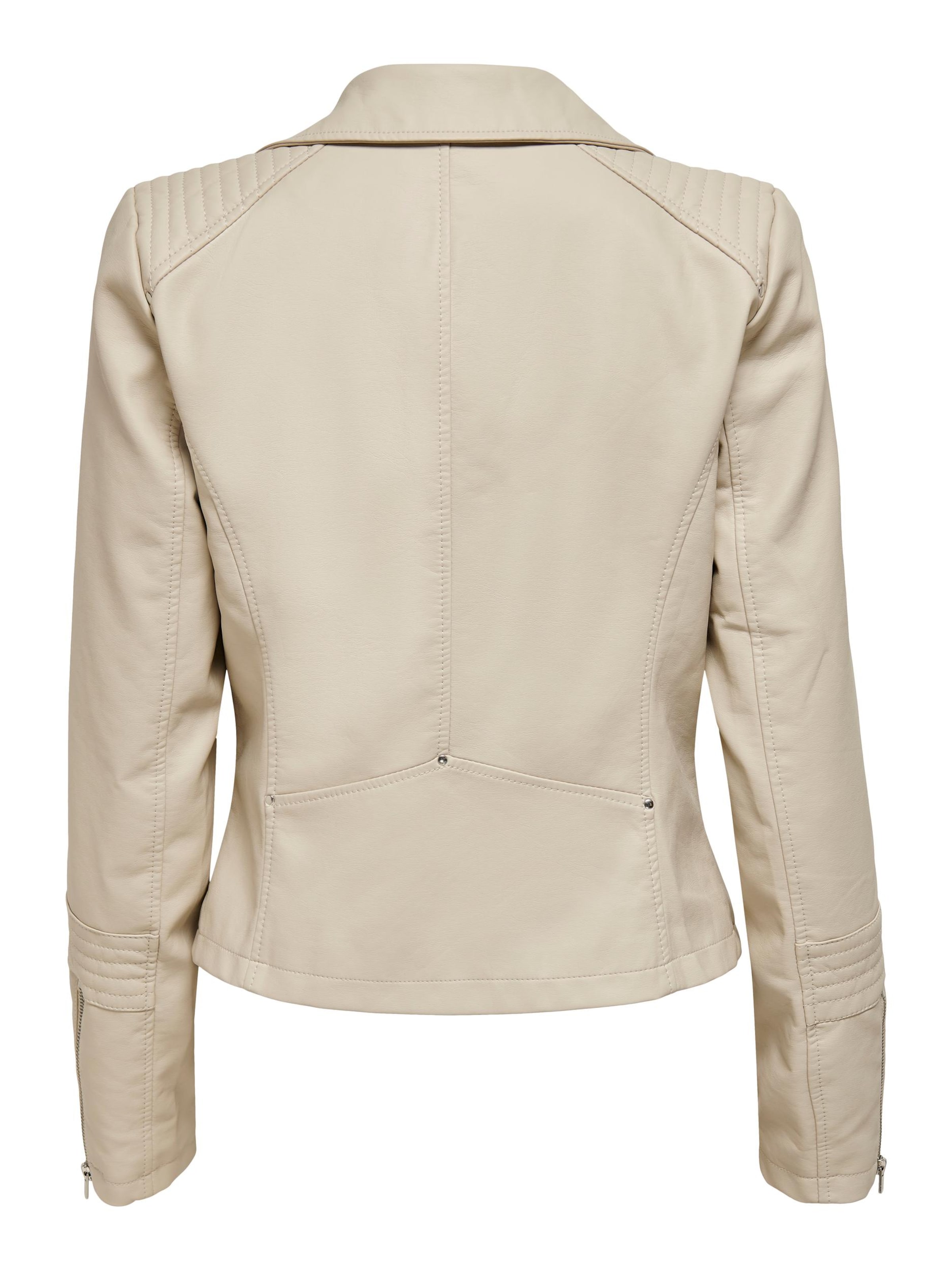 Beige leather jackets discount