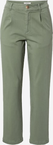 GARCIA Regular Pleat-Front Pants in Green: front