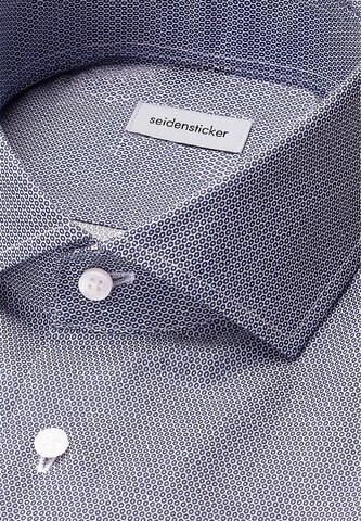 Coupe slim Chemise business 'Schwarze Rose' SEIDENSTICKER en bleu