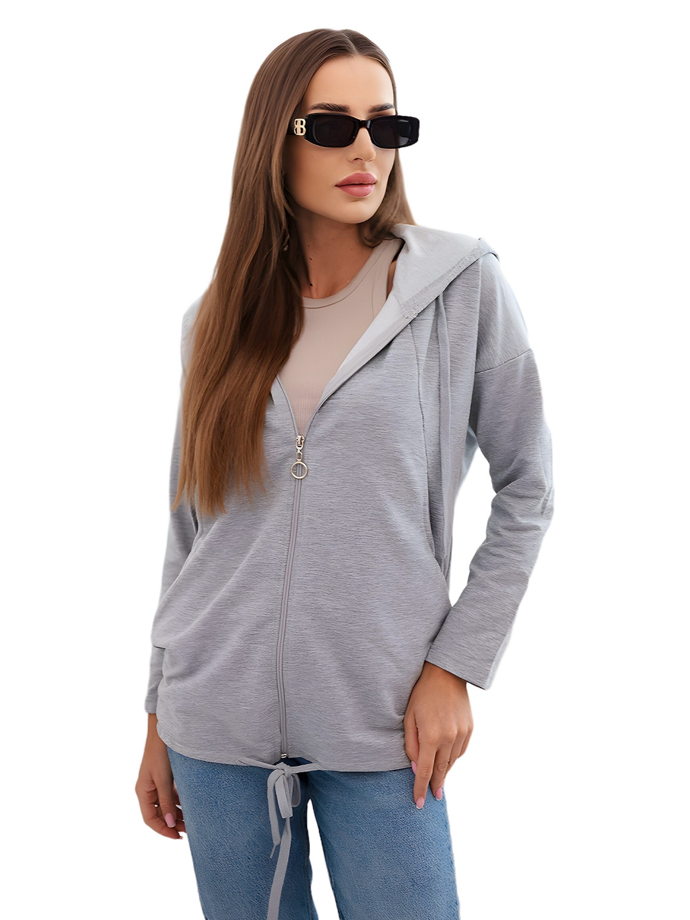 Lumera Bluza rozpinana w kolorze szary: przód