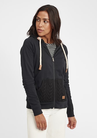 Oxmo Zip-Up Hoodie 'Matilda' in Black: front