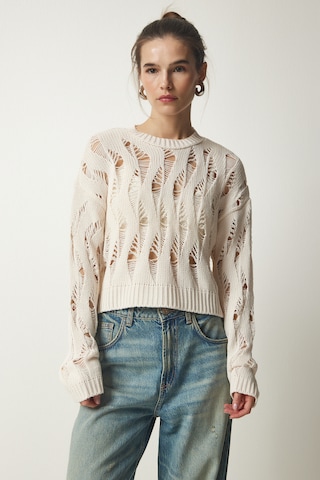 Happiness İstanbul Trui in Beige: voorkant