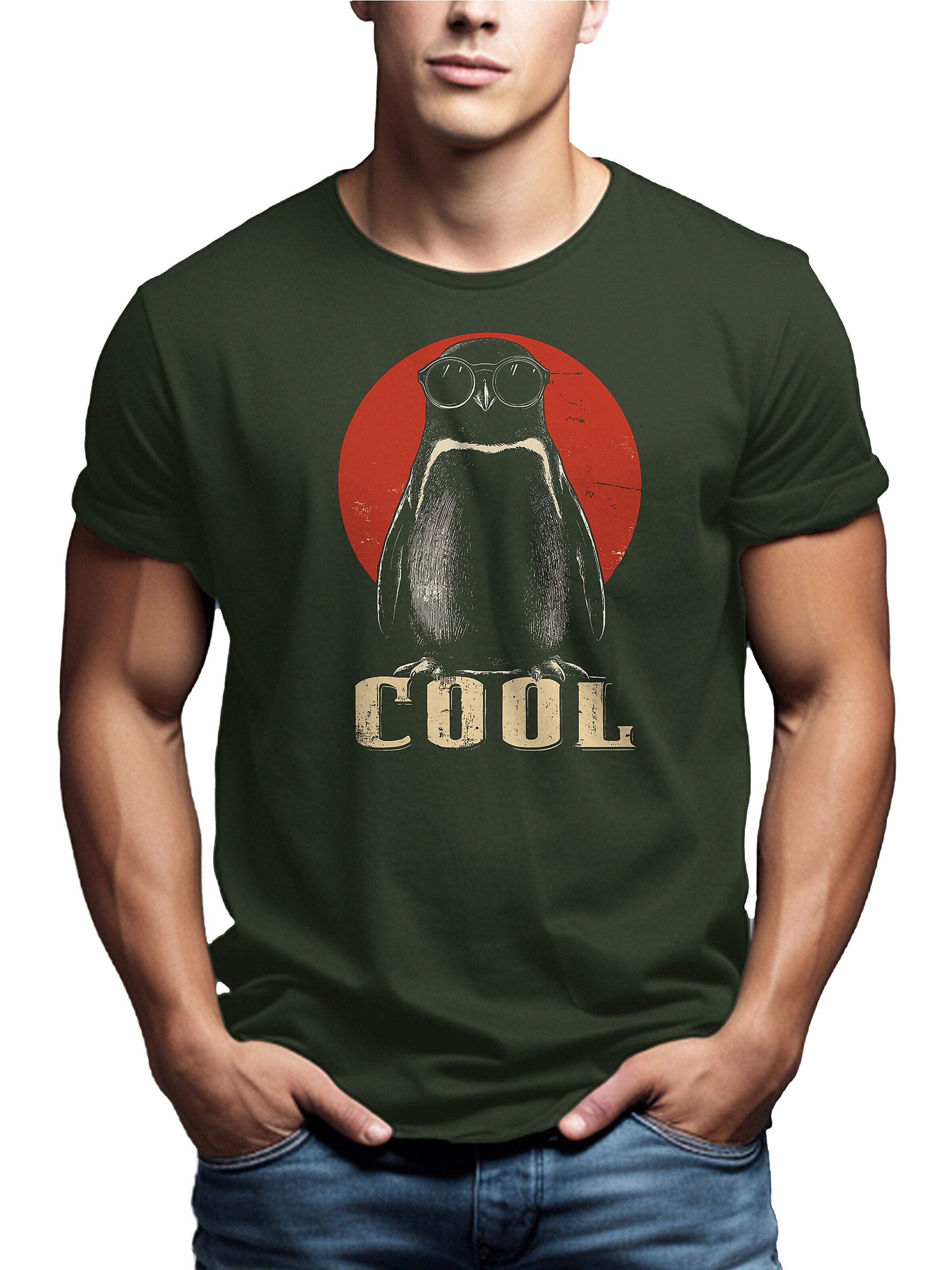 MAKAYA Shirt 'Pinguin' in Green