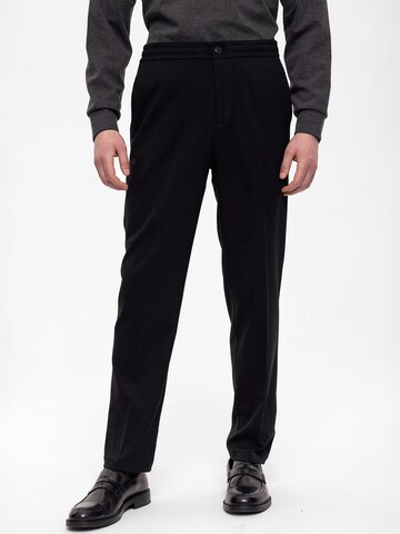 Antioch Regular Trousers with creases in Black: front