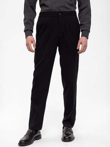 Antioch Regular Trousers with creases in Black: front