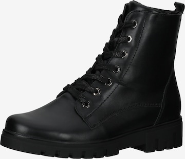 WALDLÄUFER Lace-Up Ankle Boots in Black: front