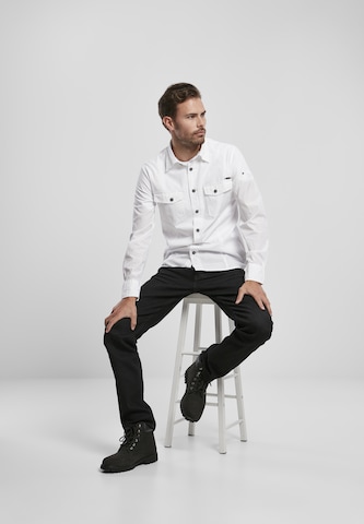 Brandit Regular fit Button Up Shirt in White