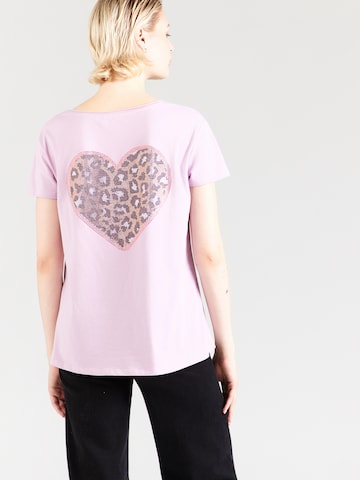 miss goodlife Tričko 'XO Leo Hearts' – fialová