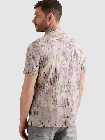 PME Legend Regular fit Overhemd 'Shirt with short sleeves and allover print' in Roze