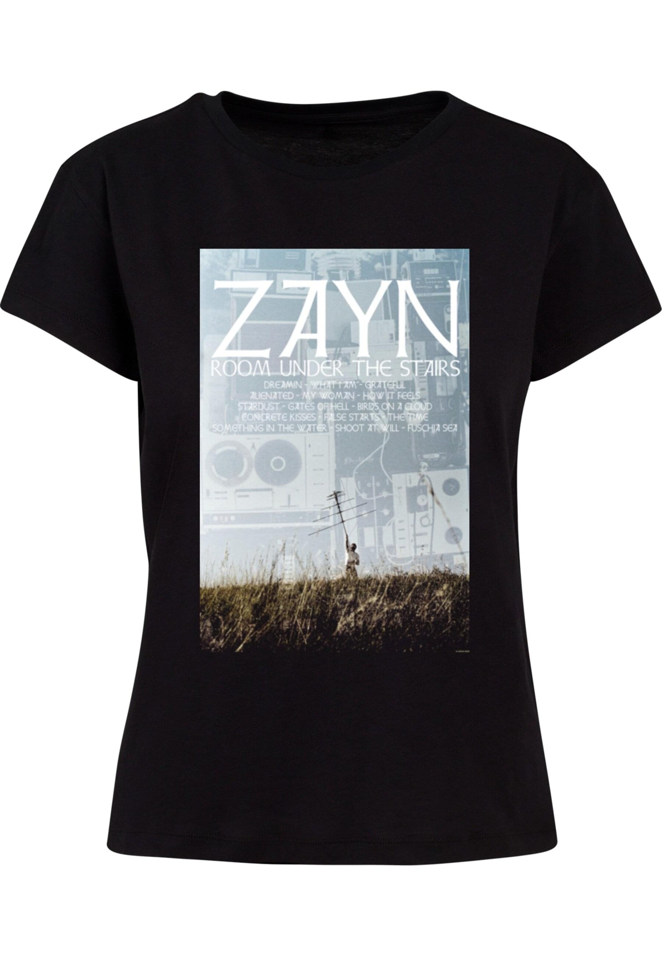 T-shirt 'Zayn - Tracklist Antannae' Merchcode en noir : devant