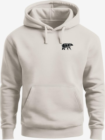 Neverless Sweatshirt 'Bär Lineart Polygon' in Beige: Vorderseite