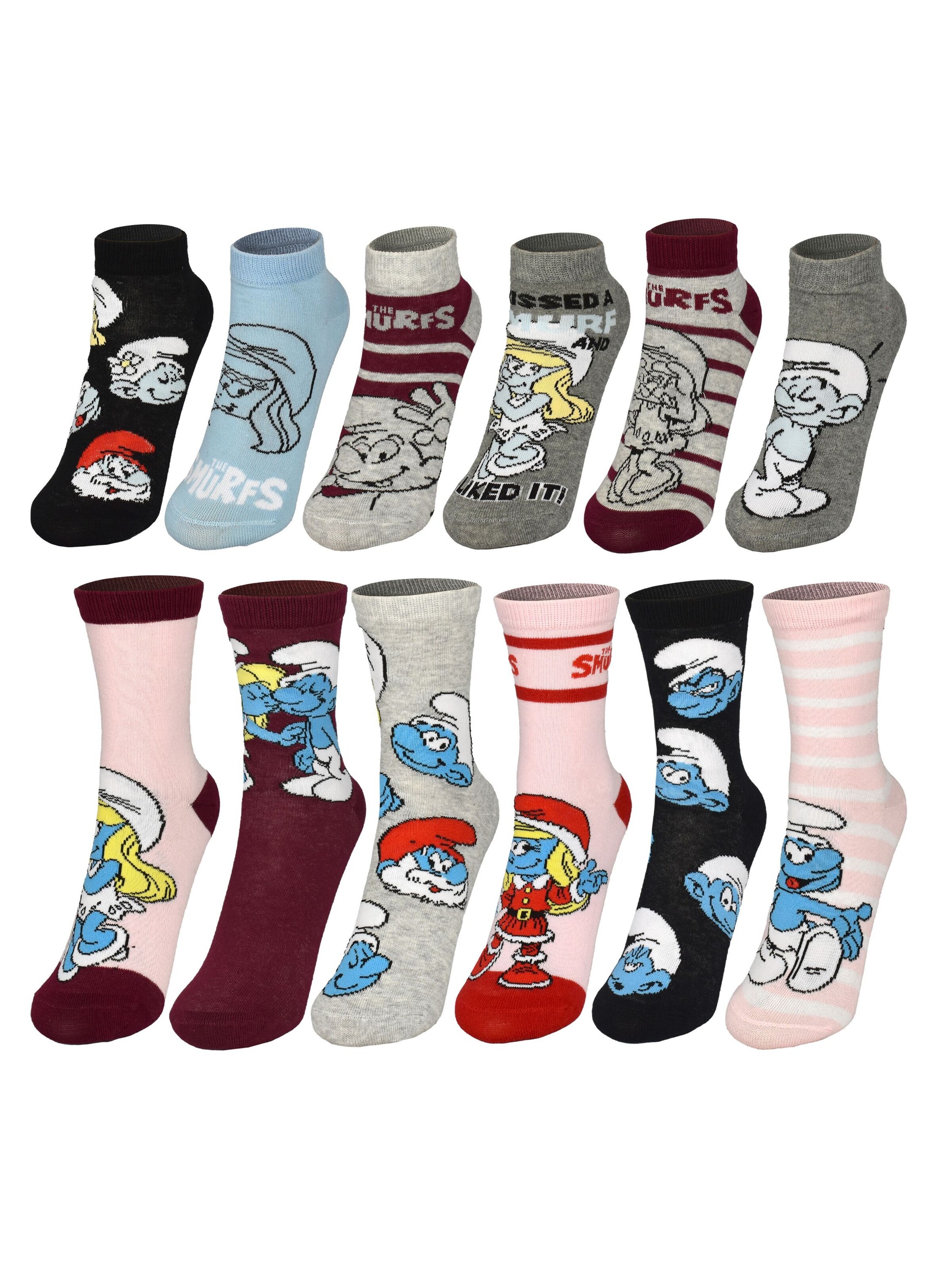 Die Schlümpfe Socken 'Adventskalender'‌‌‌‌‌‌‌ in Mischfarben: Vorderseite